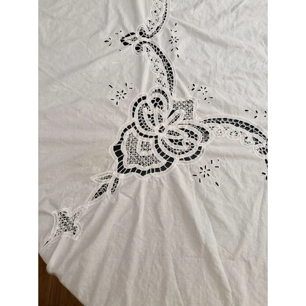 Vintage Battenburg Lace Tablecloth 64